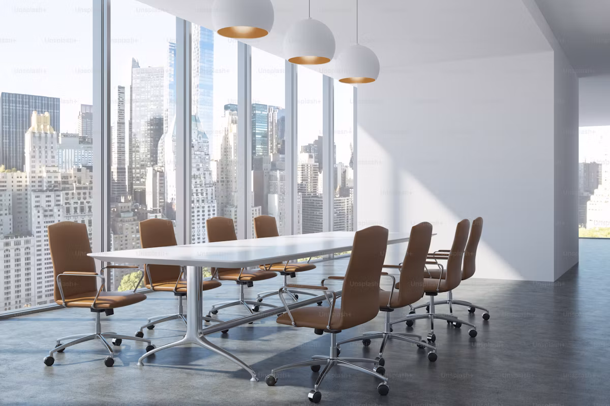 Modern aluminium and glass office interior