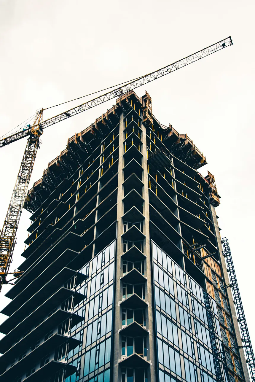 Modern architectural building with glass facade
